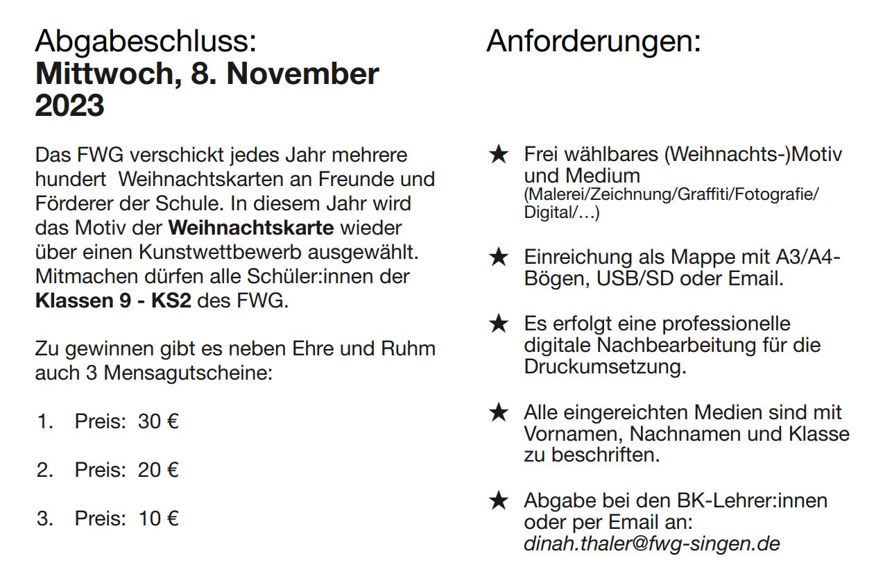 Wettbewerb Kunst Flyer